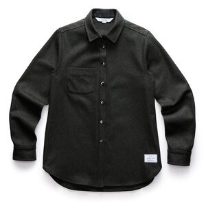 Anian Modern Melton Wool Shirt Jacket—Charcoal